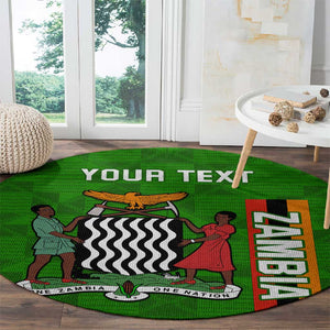 Personalised Zambia Independence Day Round Carpet Kente Pattern