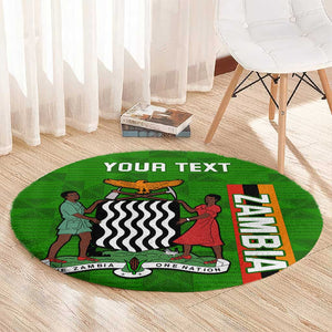 Personalised Zambia Independence Day Round Carpet Kente Pattern