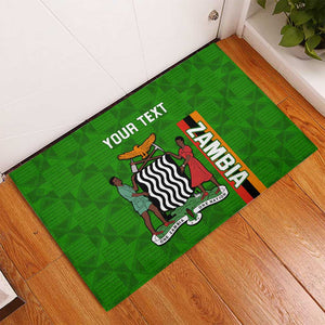 Personalised Zambia Independence Day Rubber Doormat Kente Pattern