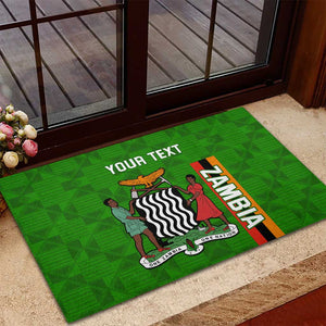 Personalised Zambia Independence Day Rubber Doormat Kente Pattern