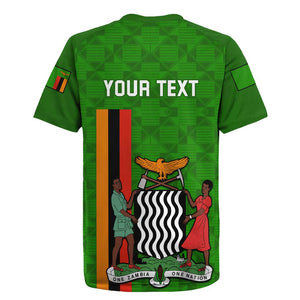 Personalised Zambia Independence Day Rugby Jersey Kente Pattern