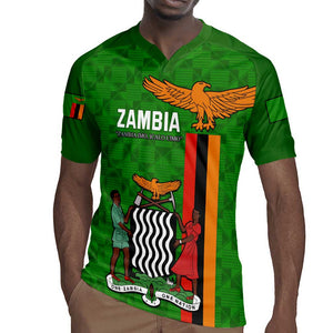 Personalised Zambia Independence Day Rugby Jersey Kente Pattern