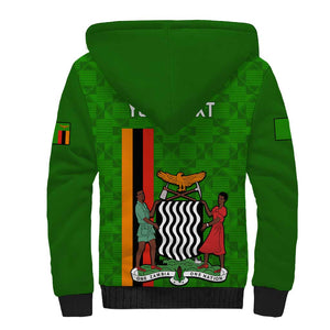 Personalised Zambia Independence Day Sherpa Hoodie Kente Pattern