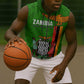 Personalised Zambia Independence Day Sleeveless Zip Hoodie Kente Pattern - African Pride