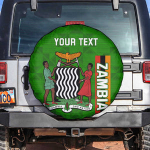 Personalised Zambia Independence Day Spare Tire Cover Kente Pattern