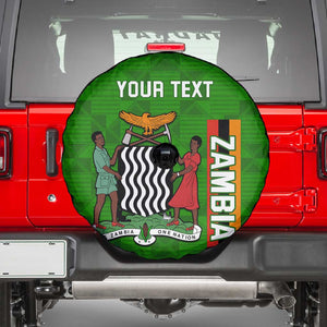 Personalised Zambia Independence Day Spare Tire Cover Kente Pattern