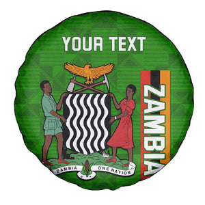 Personalised Zambia Independence Day Spare Tire Cover Kente Pattern