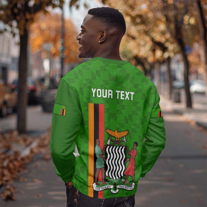 Personalised Zambia Independence Day Sweatshirt Kente Pattern