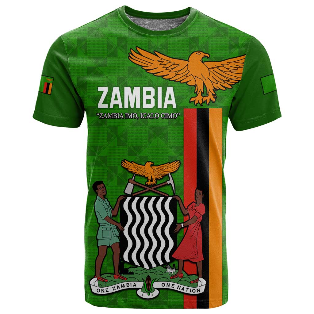 Personalised Zambia Independence Day T shirt Kente Pattern