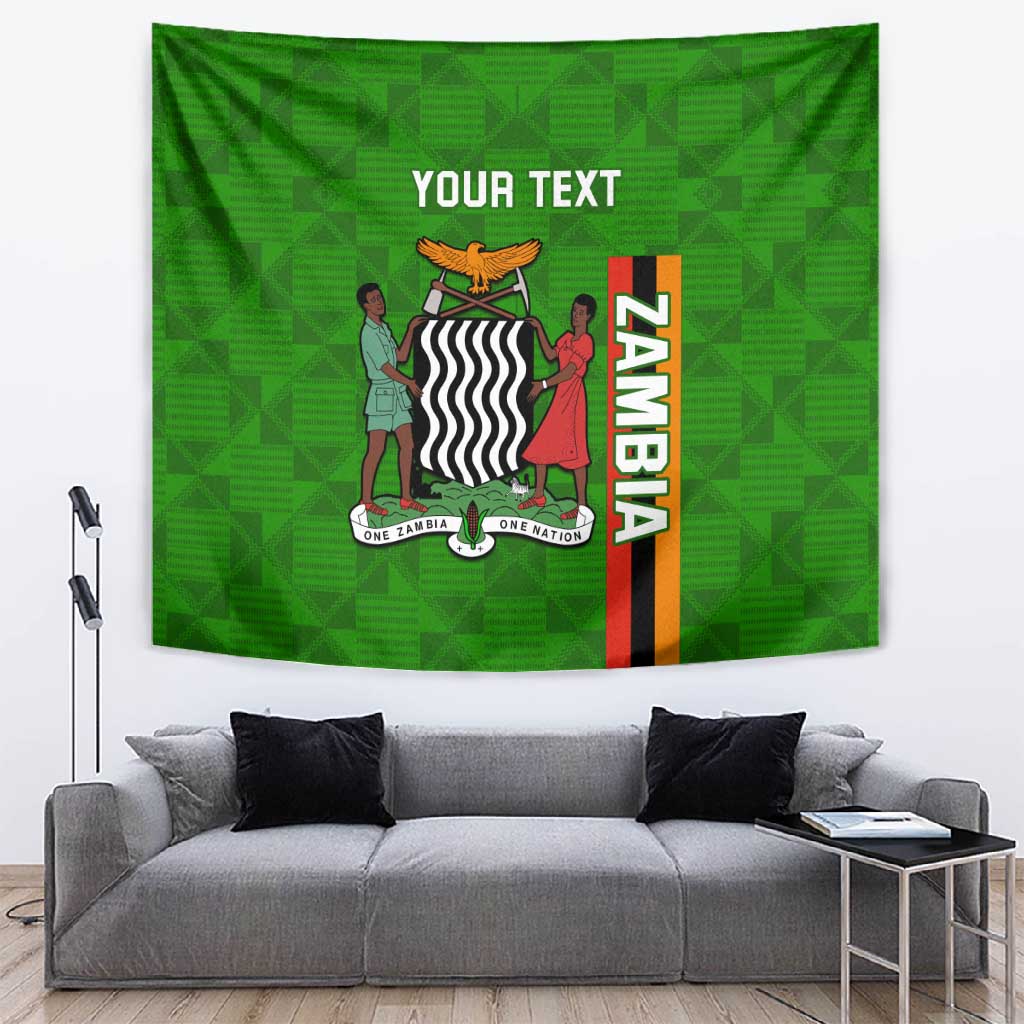 Personalised Zambia Independence Day Tapestry Kente Pattern