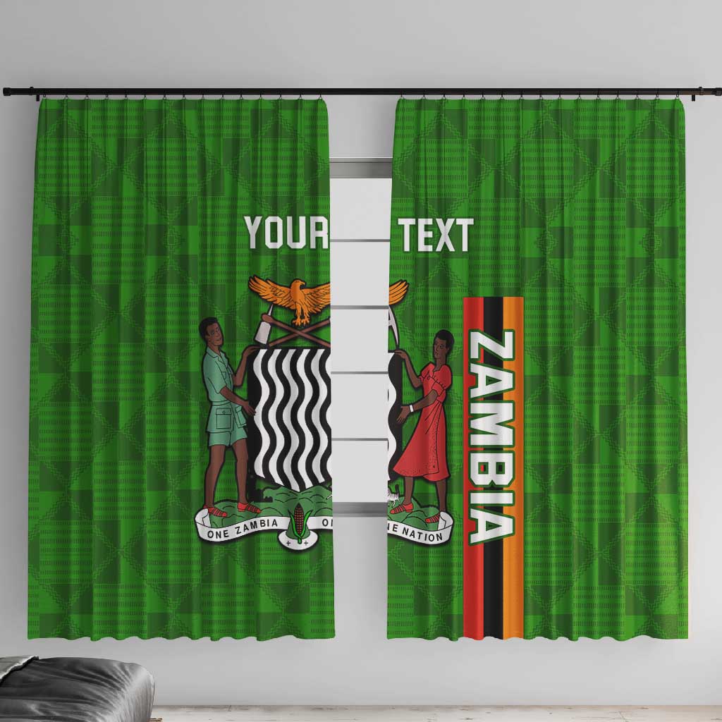 Personalised Zambia Independence Day Window Curtain Kente Pattern