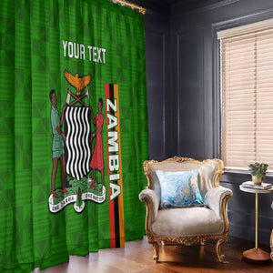 Personalised Zambia Independence Day Window Curtain Kente Pattern