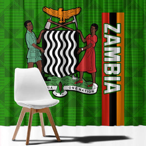 Personalised Zambia Independence Day Window Curtain Kente Pattern