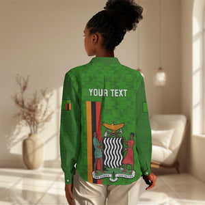 Personalised Zambia Independence Day Women Casual Shirt Kente Pattern