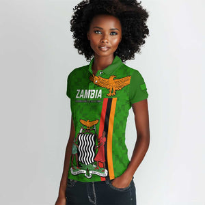 Personalised Zambia Independence Day Women Polo Shirt Kente Pattern