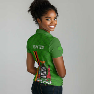 Personalised Zambia Independence Day Women Polo Shirt Kente Pattern