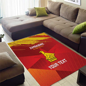 Custom Zimbabwe Cricket Area Rug Go Lady Chevrons Grunge Style