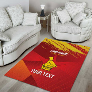 Custom Zimbabwe Cricket Area Rug Go Lady Chevrons Grunge Style