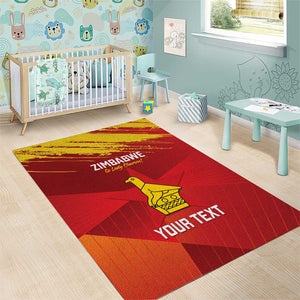 Custom Zimbabwe Cricket Area Rug Go Lady Chevrons Grunge Style