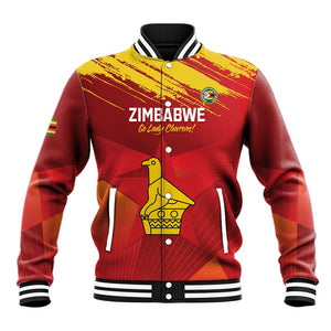 Custom Zimbabwe Cricket Baseball Jacket Go Lady Chevrons Grunge Style