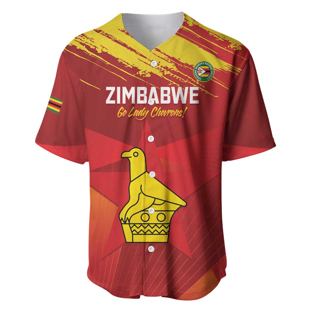 Custom Zimbabwe Cricket Baseball Jersey Go Lady Chevrons Grunge Style