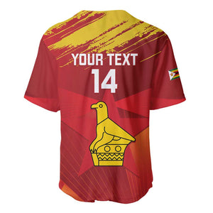 Custom Zimbabwe Cricket Baseball Jersey Go Lady Chevrons Grunge Style