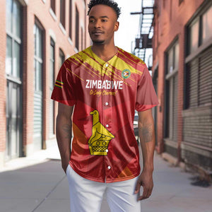 Custom Zimbabwe Cricket Baseball Jersey Go Lady Chevrons Grunge Style