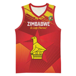 Custom Zimbabwe Cricket Basketball Jersey Go Lady Chevrons Grunge Style LT14