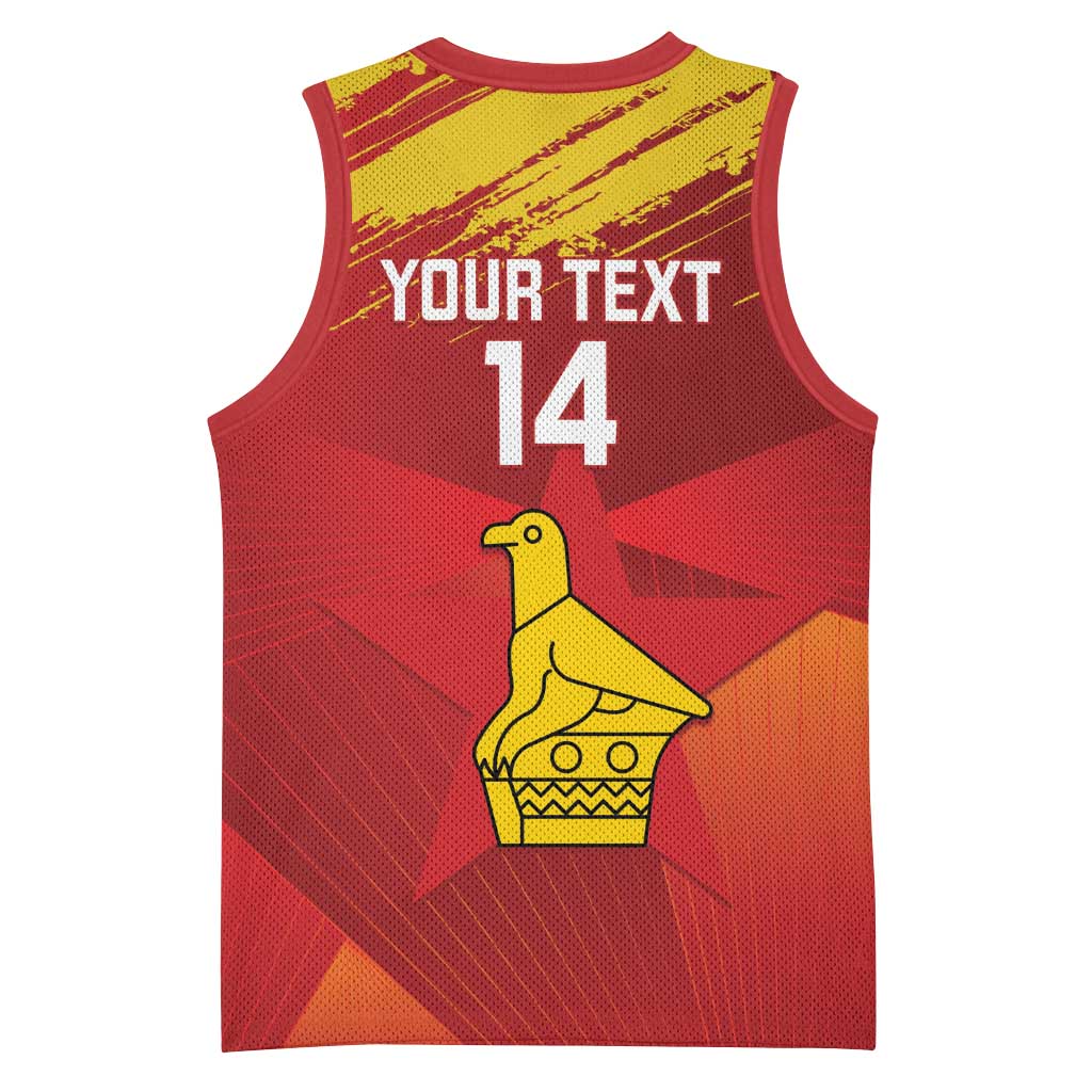 Custom Zimbabwe Cricket Basketball Jersey Go Lady Chevrons Grunge Style LT14