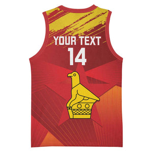 Custom Zimbabwe Cricket Basketball Jersey Go Lady Chevrons Grunge Style LT14