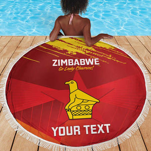 Custom Zimbabwe Cricket Beach Blanket Go Lady Chevrons Grunge Style