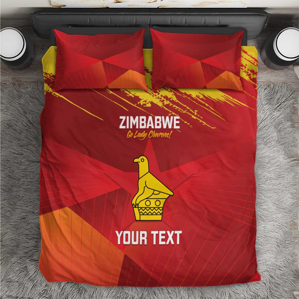 Custom Zimbabwe Cricket Bedding Set Go Lady Chevrons Grunge Style