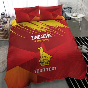 Custom Zimbabwe Cricket Bedding Set Go Lady Chevrons Grunge Style