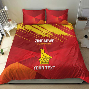 Custom Zimbabwe Cricket Bedding Set Go Lady Chevrons Grunge Style