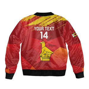 Custom Zimbabwe Cricket Bomber Jacket Go Lady Chevrons Grunge Style