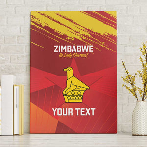 Custom Zimbabwe Cricket Canvas Wall Art Go Lady Chevrons Grunge Style