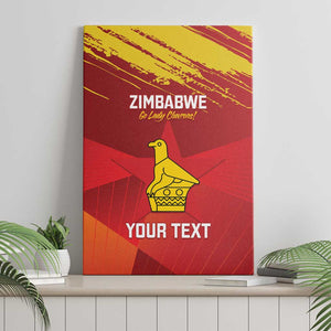 Custom Zimbabwe Cricket Canvas Wall Art Go Lady Chevrons Grunge Style