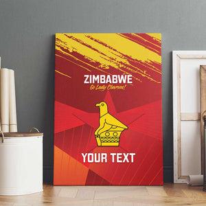 Custom Zimbabwe Cricket Canvas Wall Art Go Lady Chevrons Grunge Style