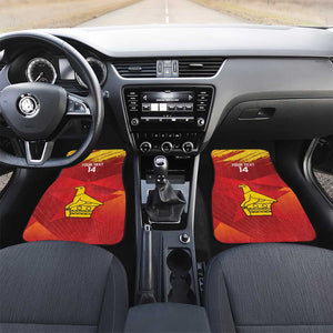 Custom Zimbabwe Cricket Car Mats Go Lady Chevrons Grunge Style