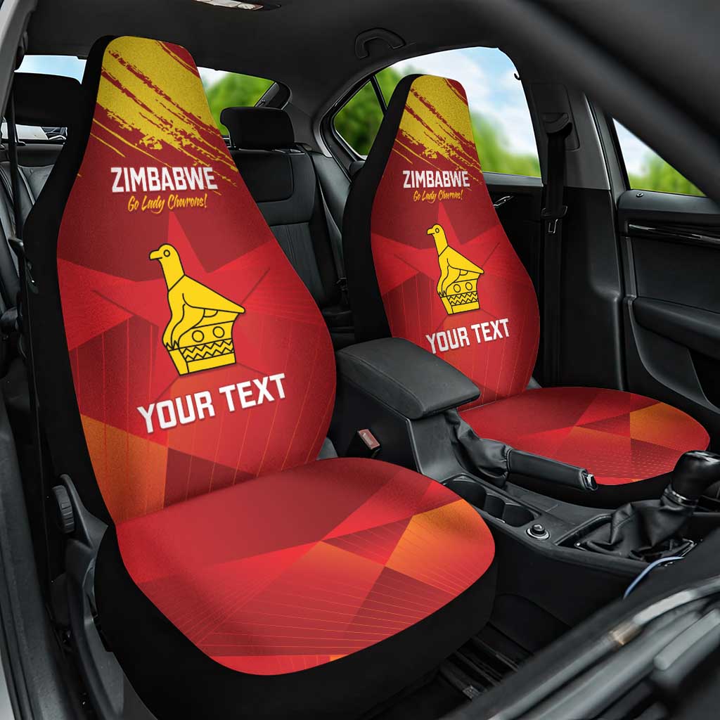 Custom Zimbabwe Cricket Car Seat Cover Go Lady Chevrons Grunge Style