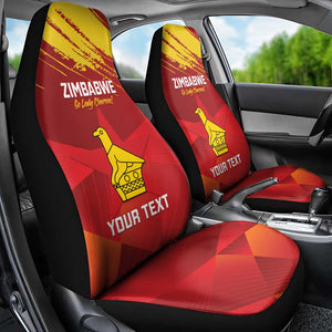 Custom Zimbabwe Cricket Car Seat Cover Go Lady Chevrons Grunge Style