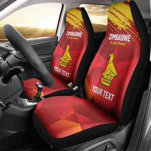 Custom Zimbabwe Cricket Car Seat Cover Go Lady Chevrons Grunge Style