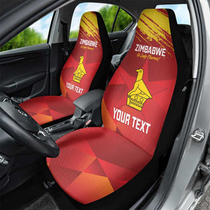 Custom Zimbabwe Cricket Car Seat Cover Go Lady Chevrons Grunge Style