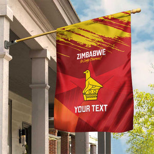 Custom Zimbabwe Cricket Garden Flag Go Lady Chevrons Grunge Style