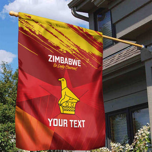 Custom Zimbabwe Cricket Garden Flag Go Lady Chevrons Grunge Style