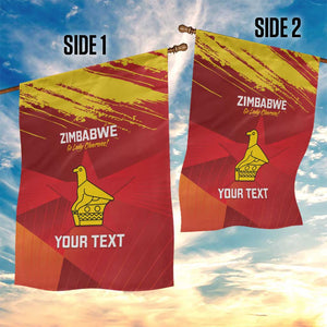 Custom Zimbabwe Cricket Garden Flag Go Lady Chevrons Grunge Style