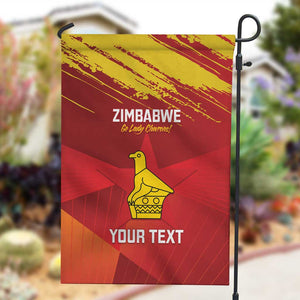 Custom Zimbabwe Cricket Garden Flag Go Lady Chevrons Grunge Style