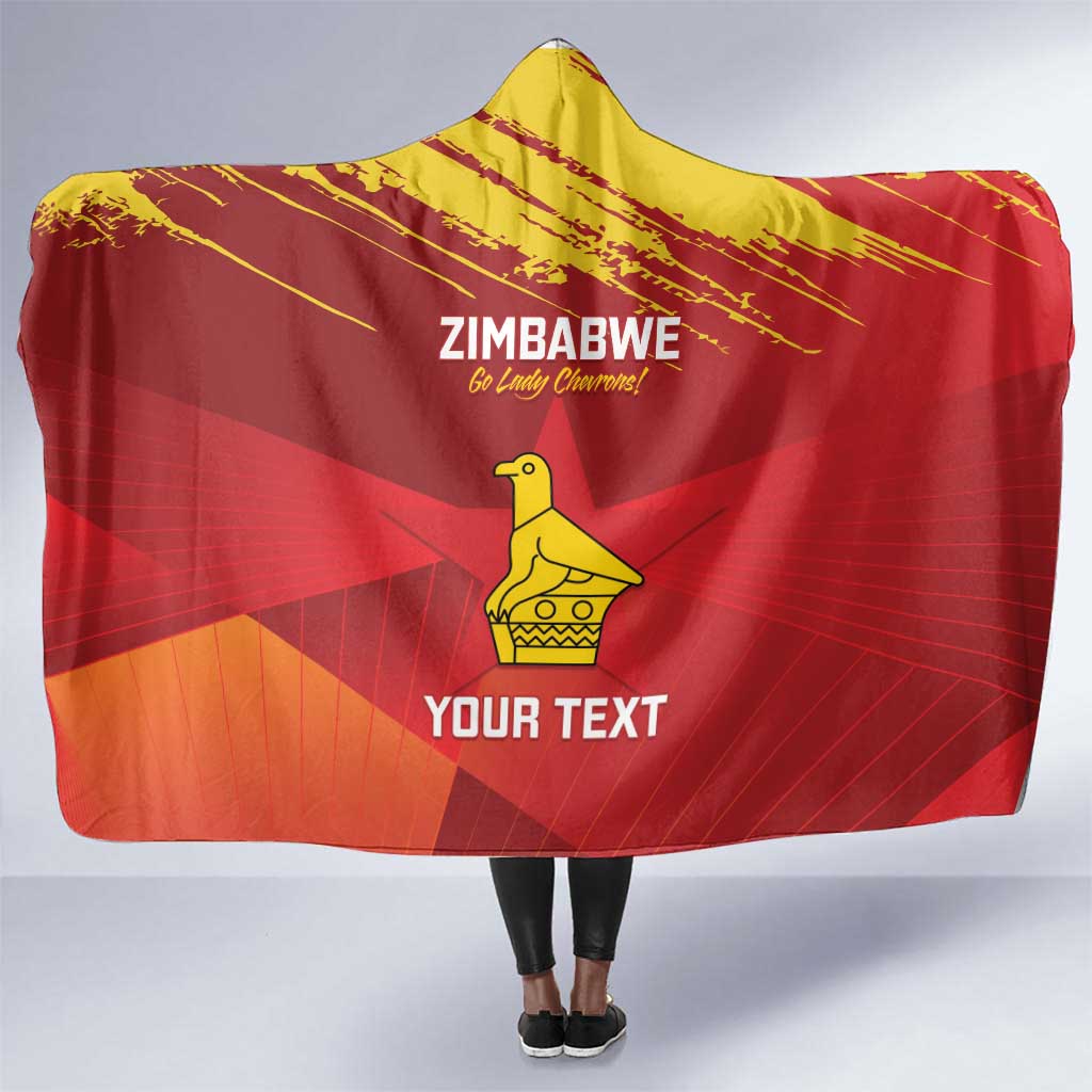 Custom Zimbabwe Cricket Hooded Blanket Go Lady Chevrons Grunge Style