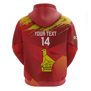 Custom Zimbabwe Cricket Hoodie Go Lady Chevrons Grunge Style