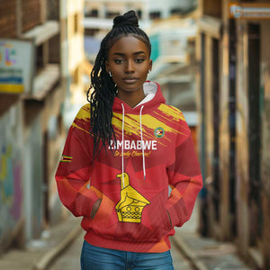 Custom Zimbabwe Cricket Hoodie Go Lady Chevrons Grunge Style